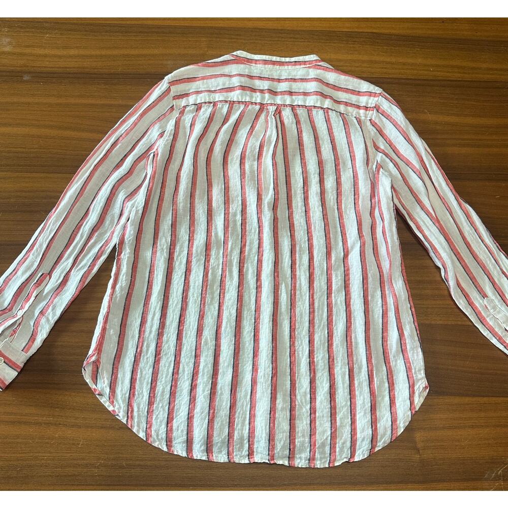 Gap 100% Linen Red Striped Linen Popover Tunic, Beachy Coastal‎ Nautical Small - Picture 6 of 9